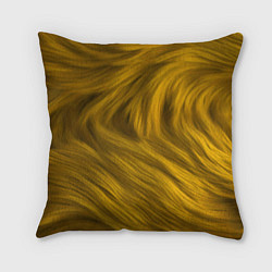 Подушка квадратная Текстура желтой шерсти, цвет: 3D-принт