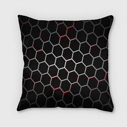 Подушка квадратная Шестиугольник пчелиный улей, цвет: 3D-принт