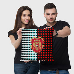 Подушка квадратная Патриот России, цвет: 3D-принт — фото 2