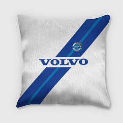 Подушка квадратная Volvo - white and blue, цвет: 3D-принт