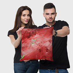Подушка квадратная Красный мрамор, цвет: 3D-принт — фото 2