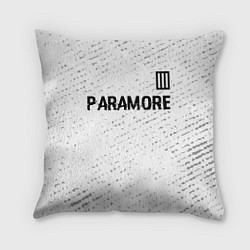 Подушка квадратная Paramore glitch на светлом фоне посередине, цвет: 3D-принт