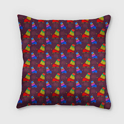 Подушка квадратная Разноцветное животное, цвет: 3D-принт
