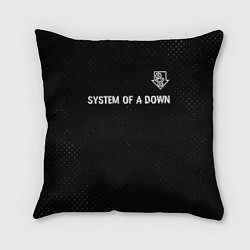 Подушка квадратная System of a Down glitch на темном фоне посередине, цвет: 3D-принт
