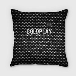 Подушка квадратная Coldplay glitch на темном фоне посередине, цвет: 3D-принт