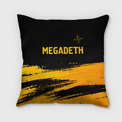 Подушка квадратная Megadeth - gold gradient посередине, цвет: 3D-принт