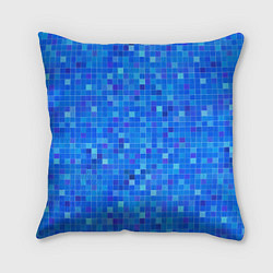 Подушка квадратная Голубая мозаика, цвет: 3D-принт