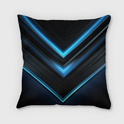 Подушка квадратная Галактическая абстракция синяя, цвет: 3D-принт