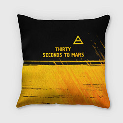 Подушка квадратная Thirty Seconds to Mars - gold gradient посередине, цвет: 3D-принт