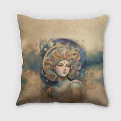 Подушка квадратная Ретро иллюстрация богини, цвет: 3D-принт
