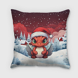 Подушка квадратная Символ нового 2024 года маленький дракошка