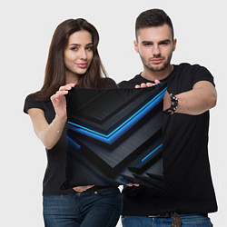 Подушка квадратная Голубая абстракция, цвет: 3D-принт — фото 2