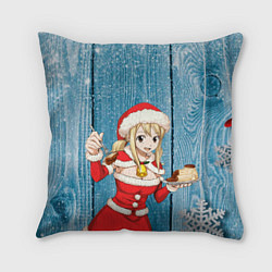 Подушка квадратная Подарок от снегурочки, цвет: 3D-принт