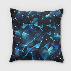 Подушка квадратная Синее разбитое стекло, цвет: 3D-принт