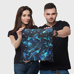 Подушка квадратная Синее разбитое стекло, цвет: 3D-принт — фото 2