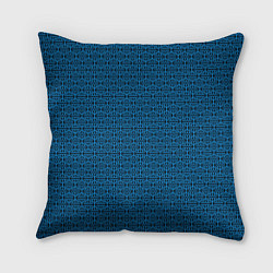 Подушка квадратная Тёмно-синий узоры, цвет: 3D-принт