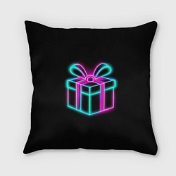 Подушка квадратная Неоновый подарок, цвет: 3D-принт