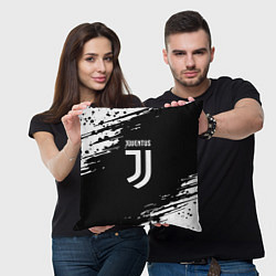 Подушка квадратная Juventus спорт краски, цвет: 3D-принт — фото 2