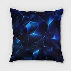 Подушка квадратная Синяя геометрическая абстракция, цвет: 3D-принт