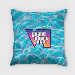 Подушка квадратная GTA 6 басейн, цвет: 3D-принт