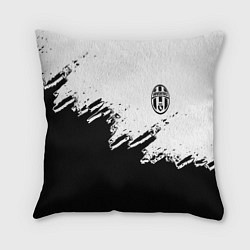 Подушка квадратная Juventus black sport texture, цвет: 3D-принт