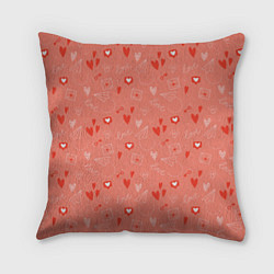 Подушка квадратная Love heart message pattern, цвет: 3D-принт