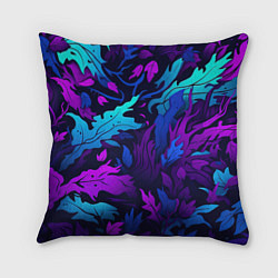 Подушка квадратная Абстрактный камуфляж в кислотных абстрактных пятна, цвет: 3D-принт