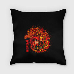 Подушка квадратная Танджиро в огне, цвет: 3D-принт