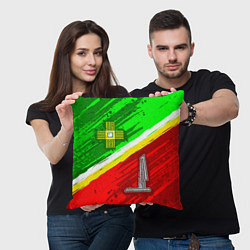 Подушка квадратная Флаг Зеленограадского АО, цвет: 3D-принт — фото 2