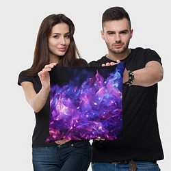 Подушка квадратная Синяя фиолетовая прозрачная абстракция, цвет: 3D-принт — фото 2