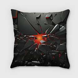 Подушка квадратная Взрыв и черные камни, цвет: 3D-принт