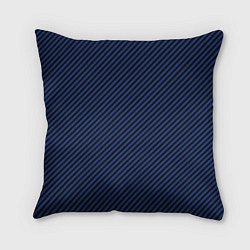 Подушка квадратная Тонкие полосы чёрно-синий, цвет: 3D-принт