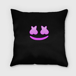Подушка квадратная Маршмеллоу розовый градиент лого, цвет: 3D-принт