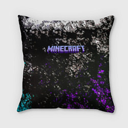 Подушка квадратная Minecraft брызги красок неон