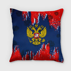 Подушка квадратная Россия краски герб, цвет: 3D-принт