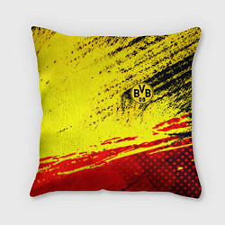 Подушка квадратная Borussia color краски спорт, цвет: 3D-принт