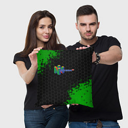 Подушка квадратная Nintendo 64 броня, цвет: 3D-принт — фото 2