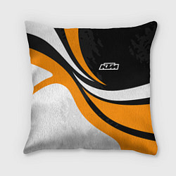 Подушка квадратная КТМ - оранжевые вставки, цвет: 3D-принт