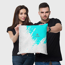 Подушка квадратная Citroen краски голубой, цвет: 3D-принт — фото 2