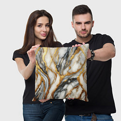 Подушка квадратная Мрамор - текстура, цвет: 3D-принт — фото 2