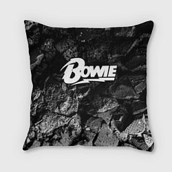 Подушка квадратная David Bowie black graphite, цвет: 3D-принт