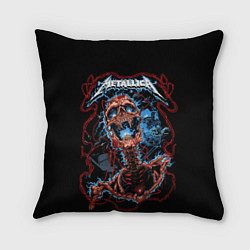 Подушка квадратная Metallica skeleton, цвет: 3D-принт