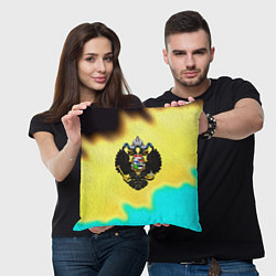 Подушка квадратная Российская империя герб краски, цвет: 3D-принт — фото 2