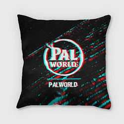 Подушка квадратная Palworld в стиле glitch и баги графики на темном ф, цвет: 3D-принт