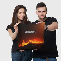 Подушка квадратная Minecraft огненная стена, цвет: 3D-принт — фото 2