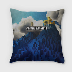 Подушка квадратная Minecraft лого и горы, цвет: 3D-принт