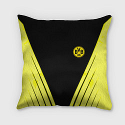 Подушка квадратная Borussia geometry yellow, цвет: 3D-принт