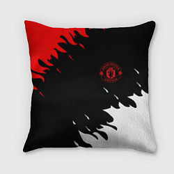 Подушка квадратная Manchester United flame fc, цвет: 3D-принт