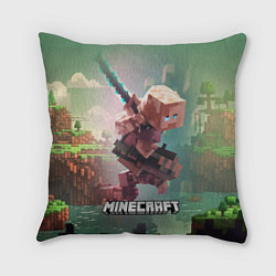 Подушка квадратная Персонаж Minecraft ниндзя в прыжке, цвет: 3D-принт