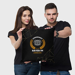 Подушка квадратная Лого Bayer 04 и надпись legendary football club на, цвет: 3D-принт — фото 2